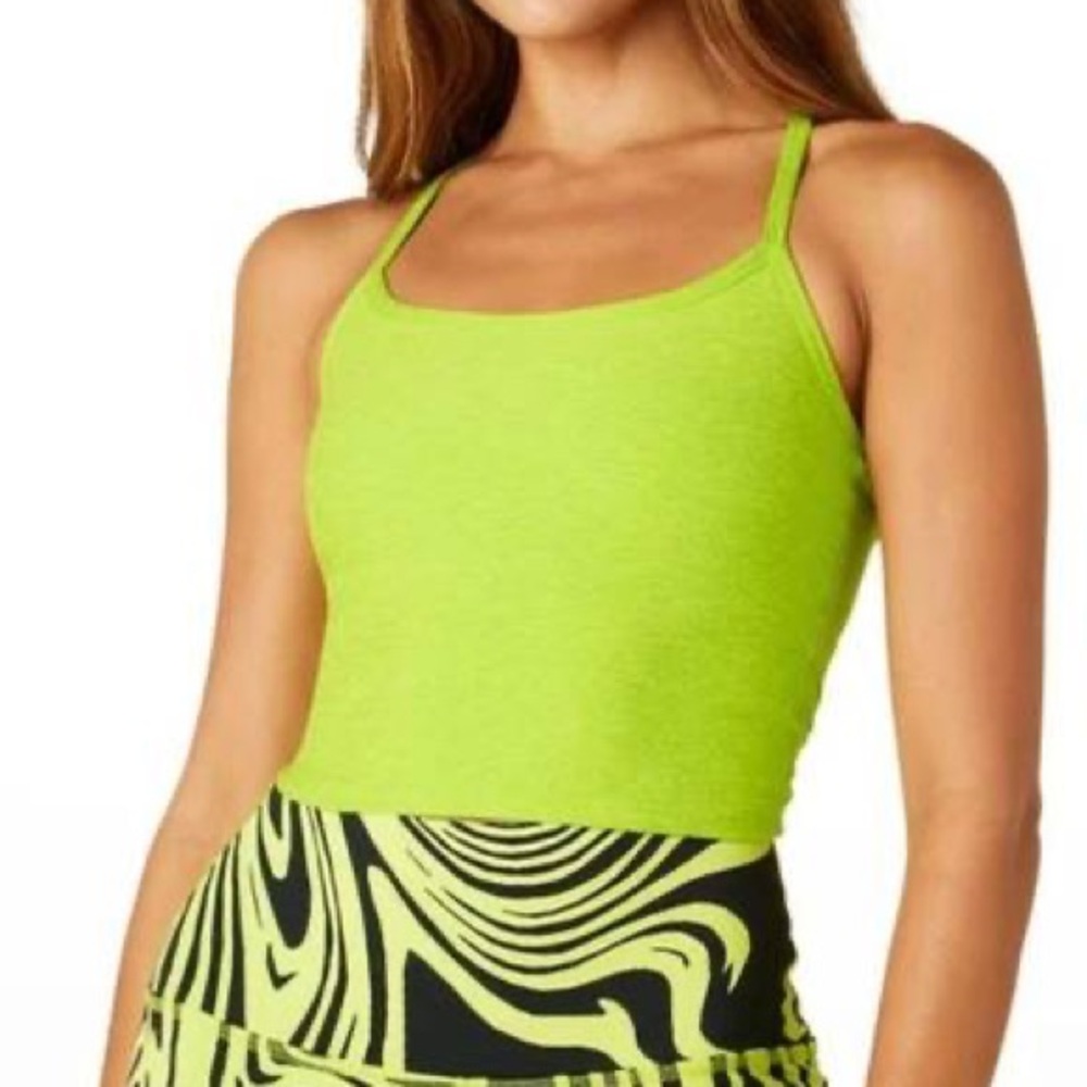 Beyond Yoga Cropped Tank - Lime Green